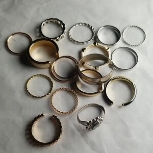 Elegant Mixed Metal Ring Set